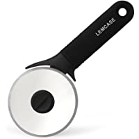 Los mejores  - LEMCASE Cortador de Pizza- Cortapizzas - Pizza Cutter con Rueda de Acero Inoxidable y Mango de Silicona| Negro